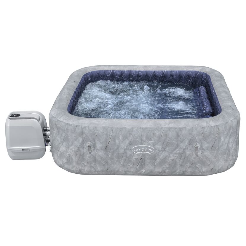 Grauer Whirlpool mit Filterpumpe