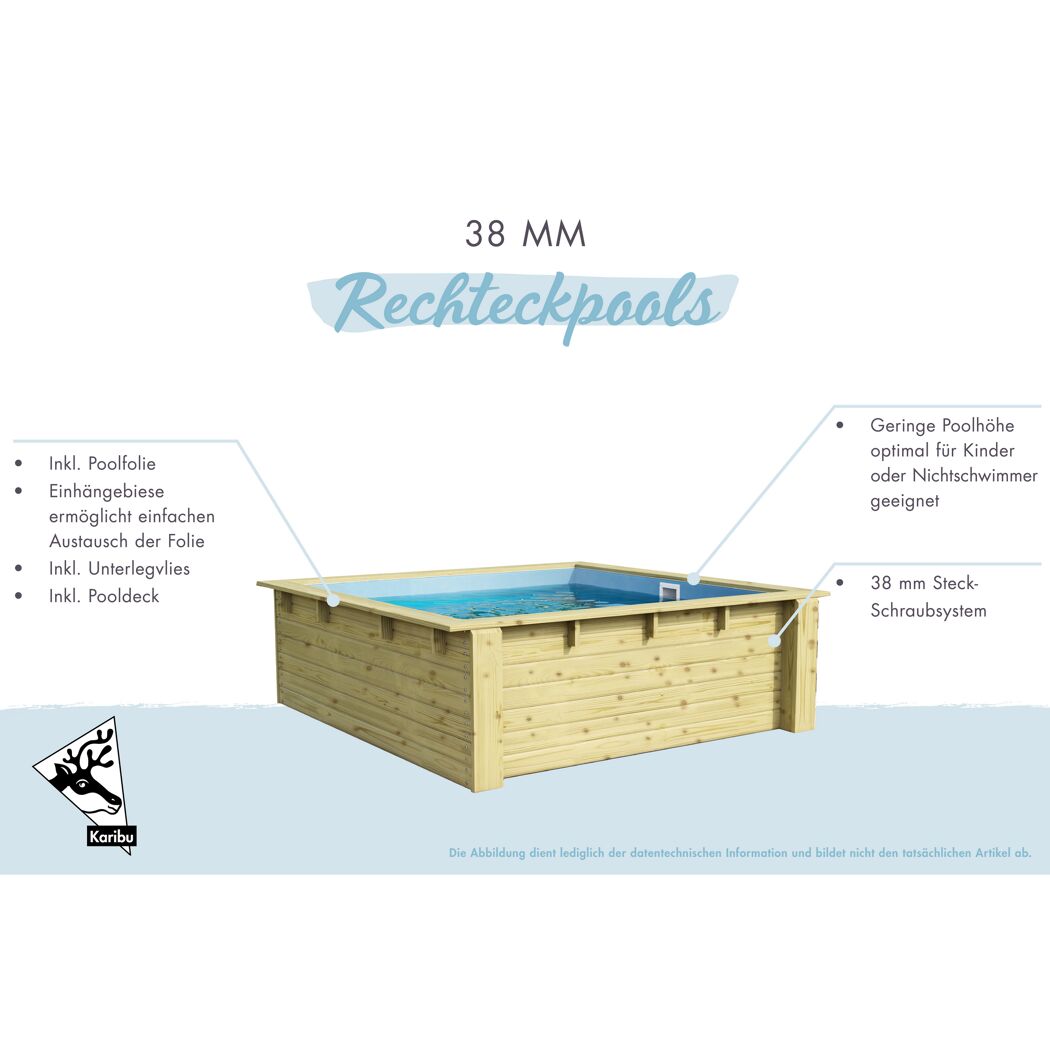 Rechteckiger Holzpool