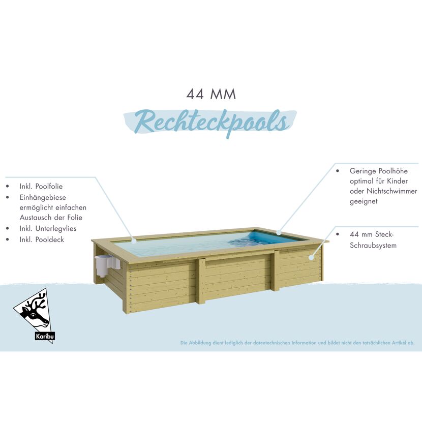 Rechteckiger Holzpool