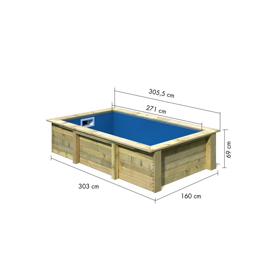 Rechteckiger Gartenpool aus Holz