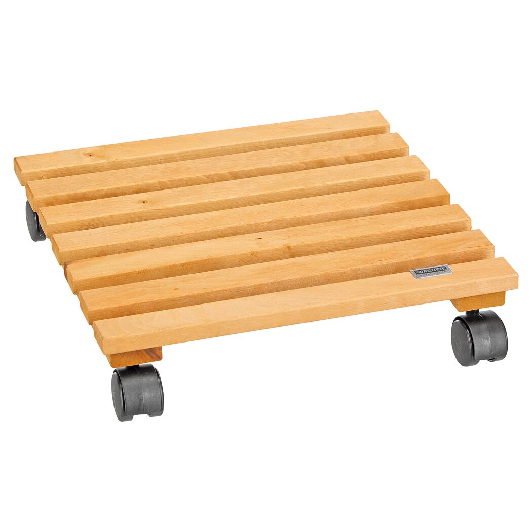 Wagner Pflanzenroller aus Holz auf Rollen
