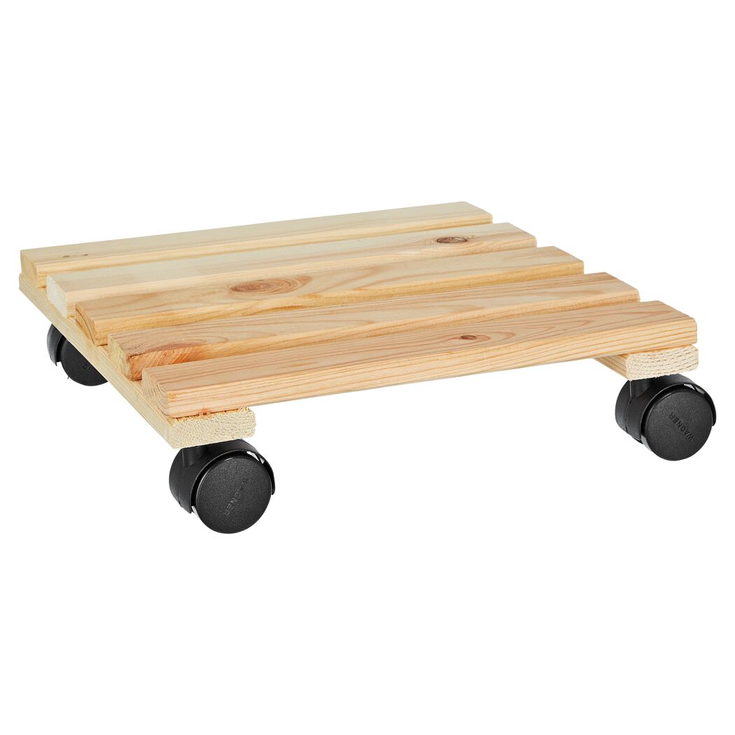 Blumenroller aus Holz mit Rollen