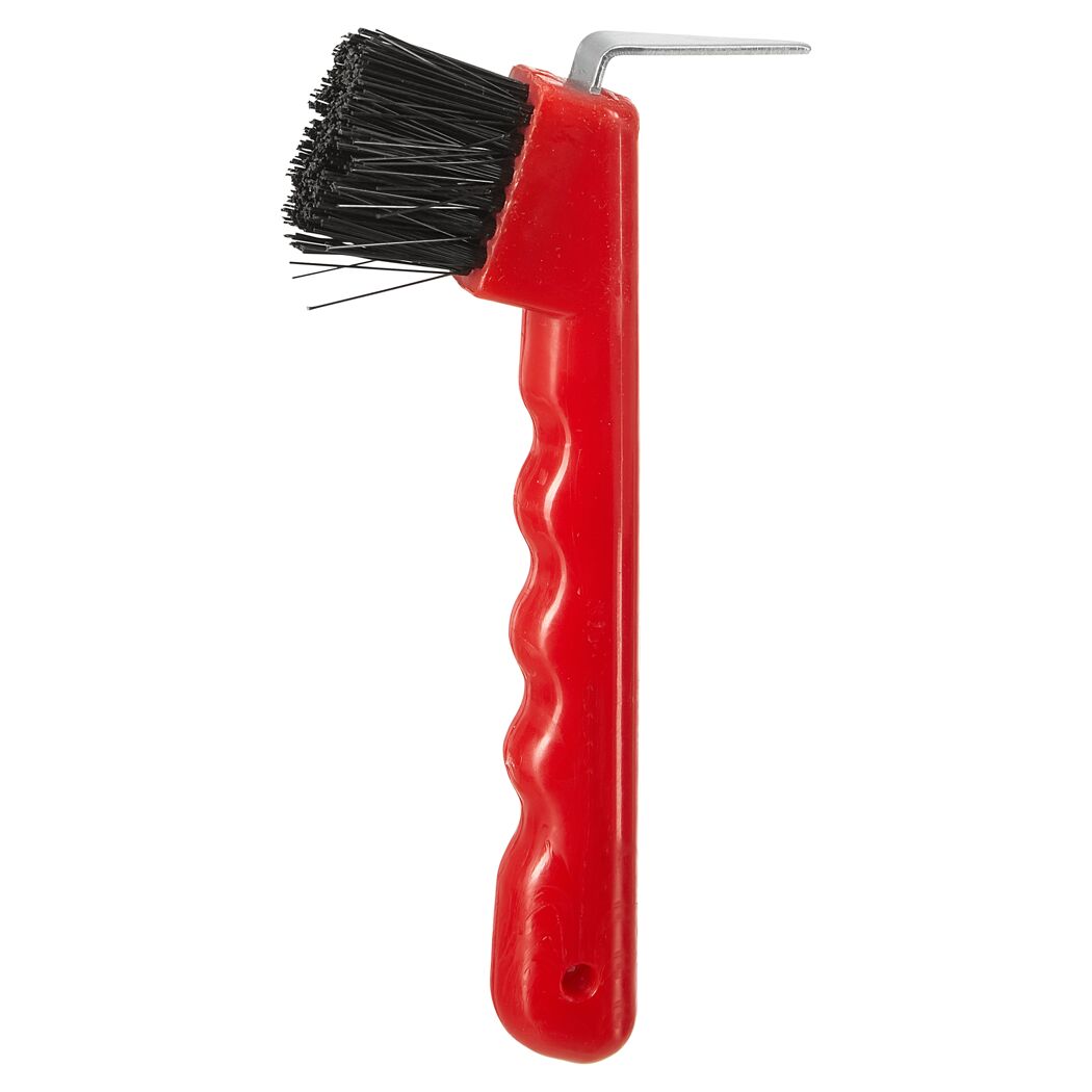 Hufauskratzer mit Bürste, rot-schwarz