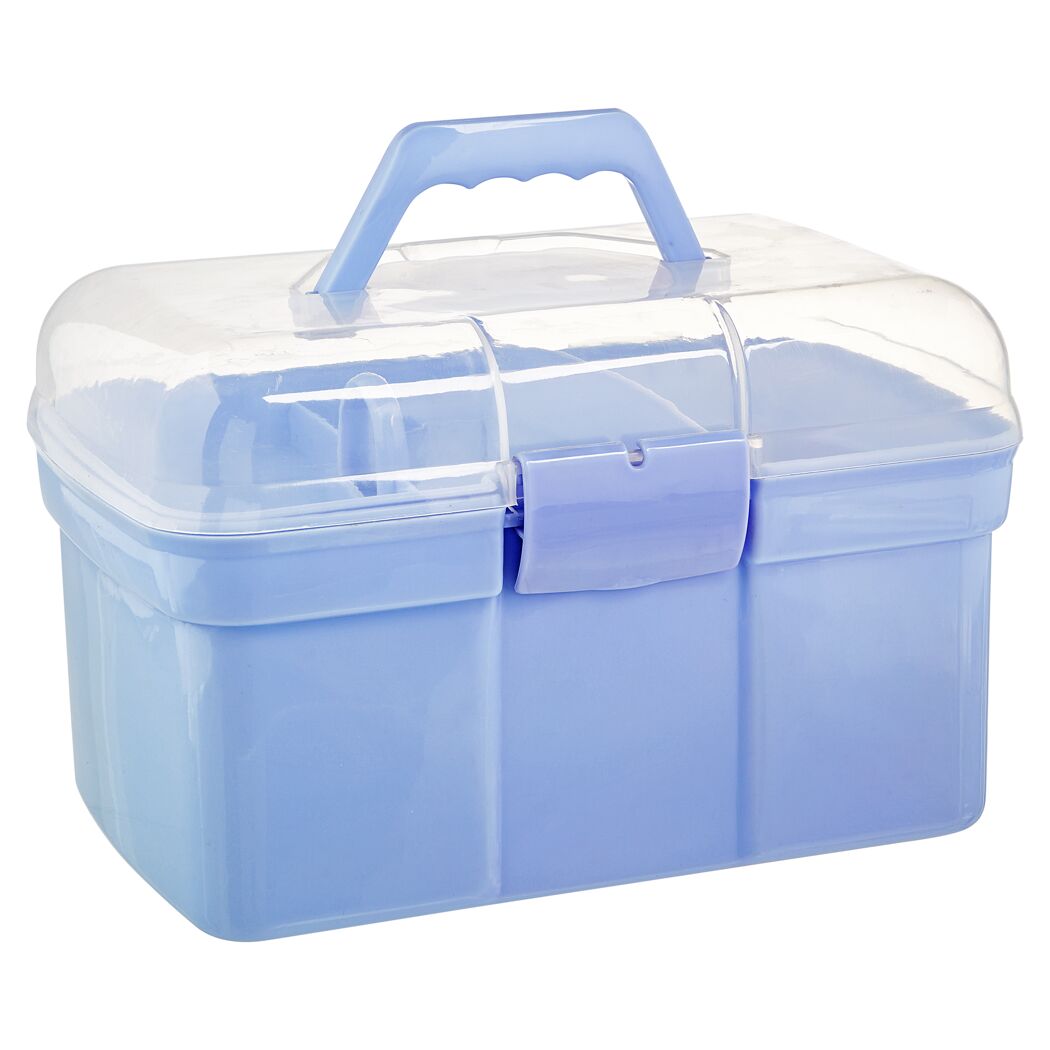 Lila Putzbox mit transparentem Deckel