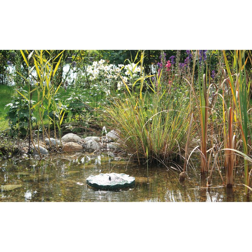 Springbrunnen PondoSolar Lily Island im Gartenteich