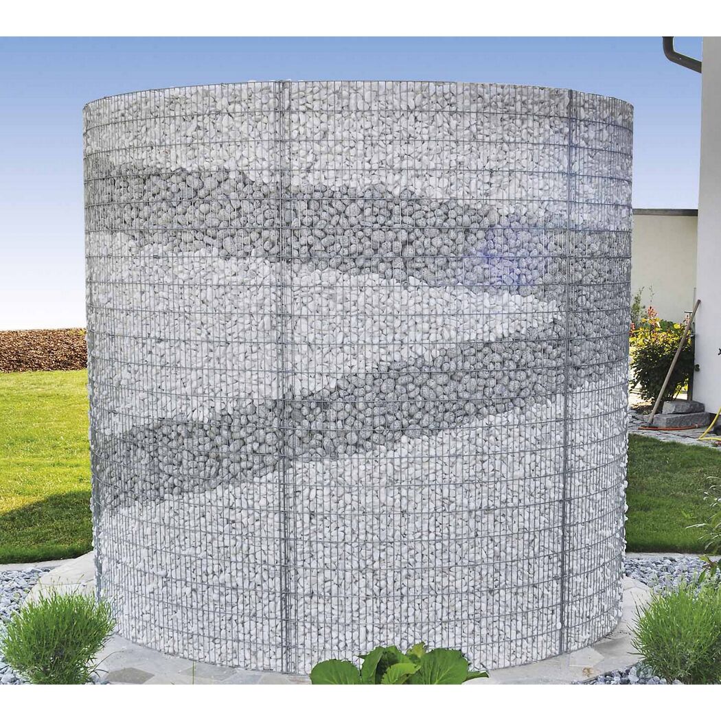 Schneckendusche/Umkleide silbern Gabione 230 x 180 x 210 cm
