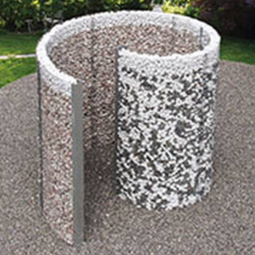 Schneckendusche/Umkleide silbern Gabione 230 x 180 x 210 cm