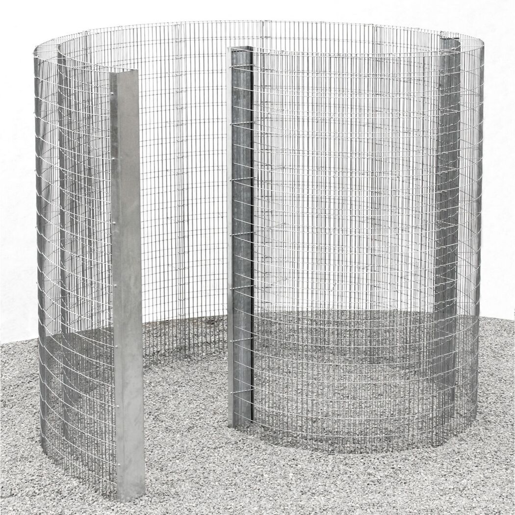 Schneckendusche/Umkleide silbern Gabione 230 x 180 x 210 cm