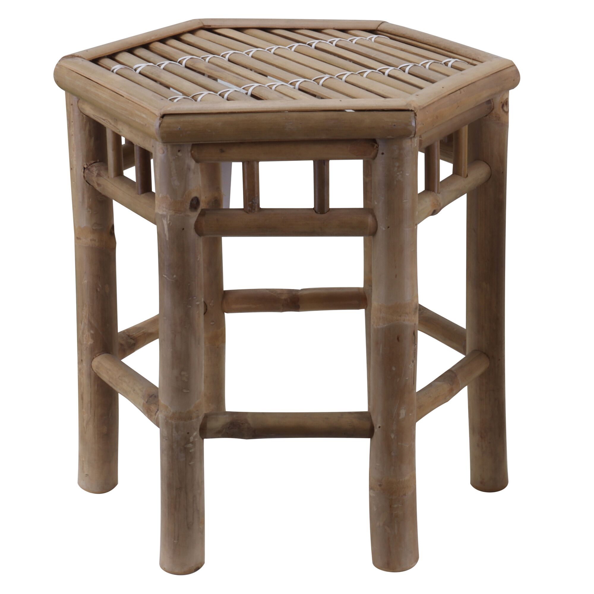 Sechseckiger Bambushocker