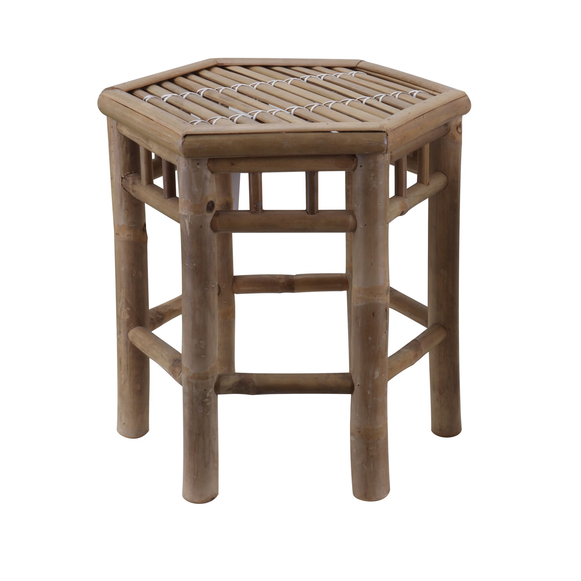 Sechseckiger Bambushocker