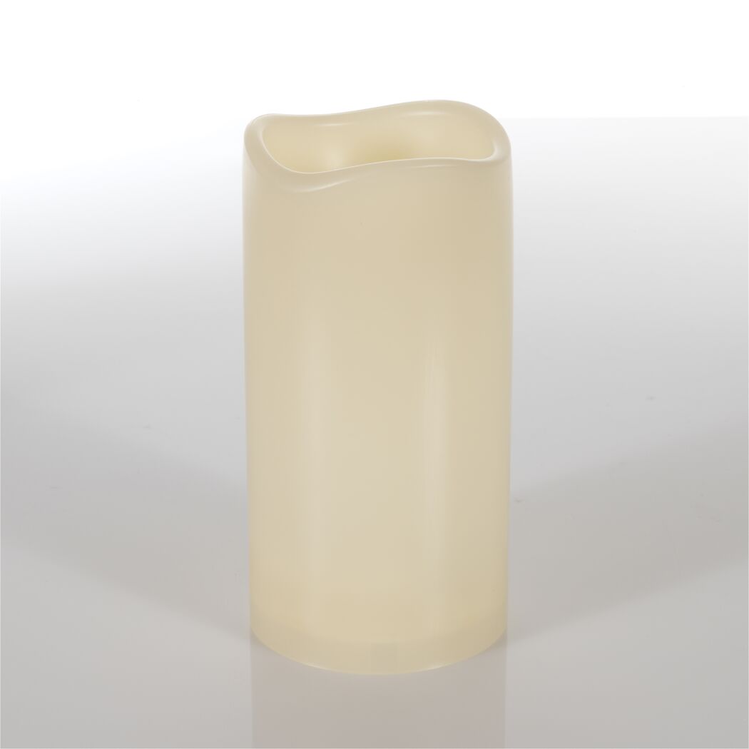 Cremefarbene LED-Kerze, 10 x 20 cm