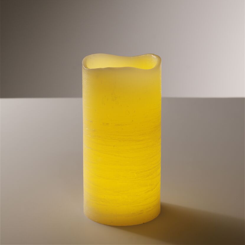 LED Stumpenkerze cremefarben, 10 x 20 cm