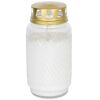 Weiße Grabkerze im Glas mit goldenem Deckel