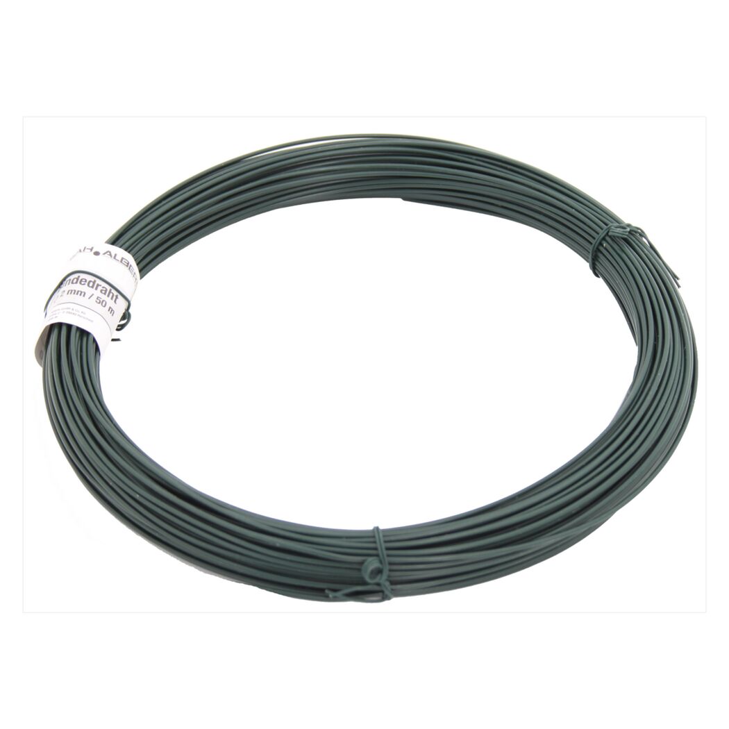 Grüner Bindedraht, 50 m lang, 2 mm dick