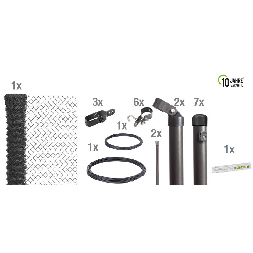 Maschendrahtzaun Set mit Befestigungsmaterial