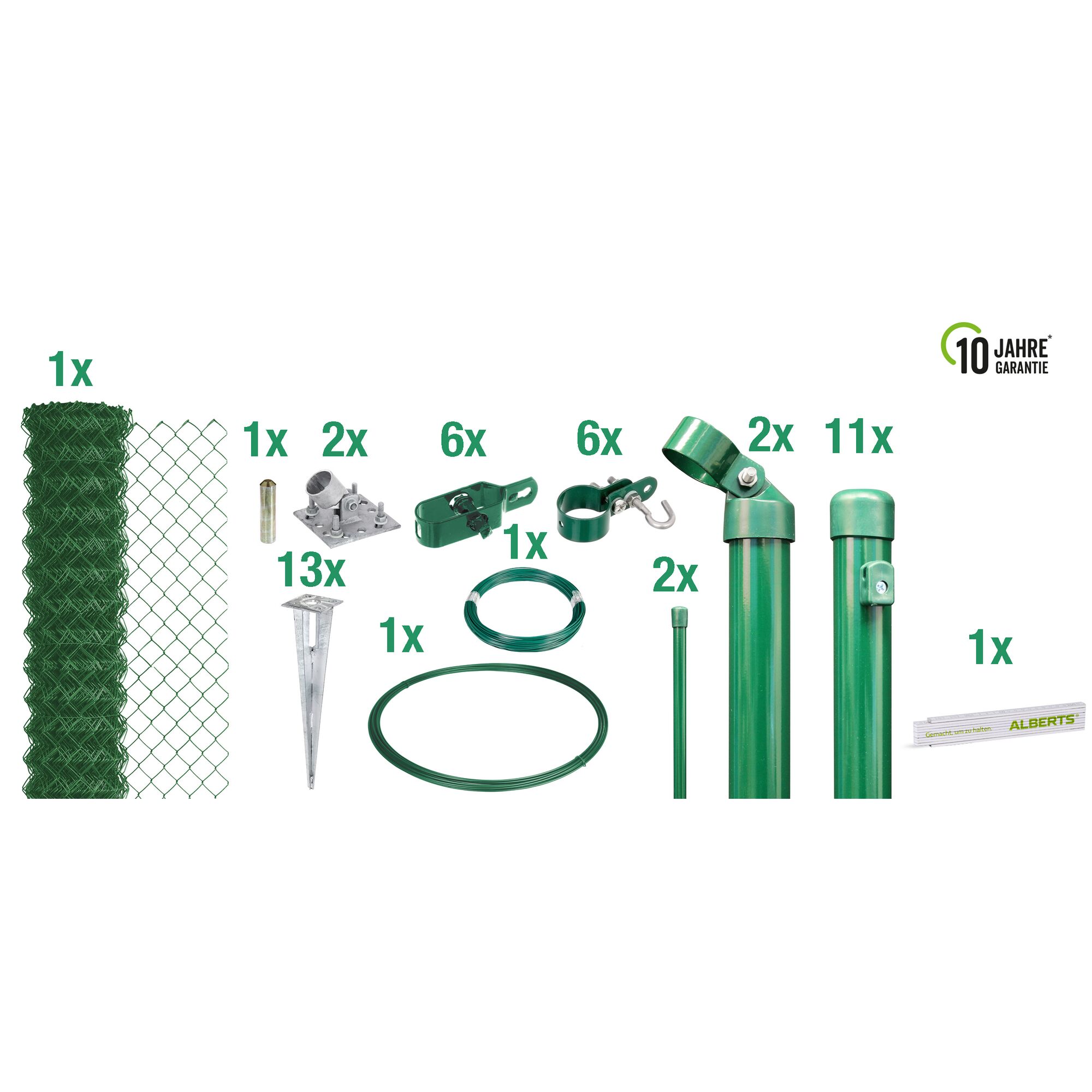 Grünes Maschendrahtzaun-Set