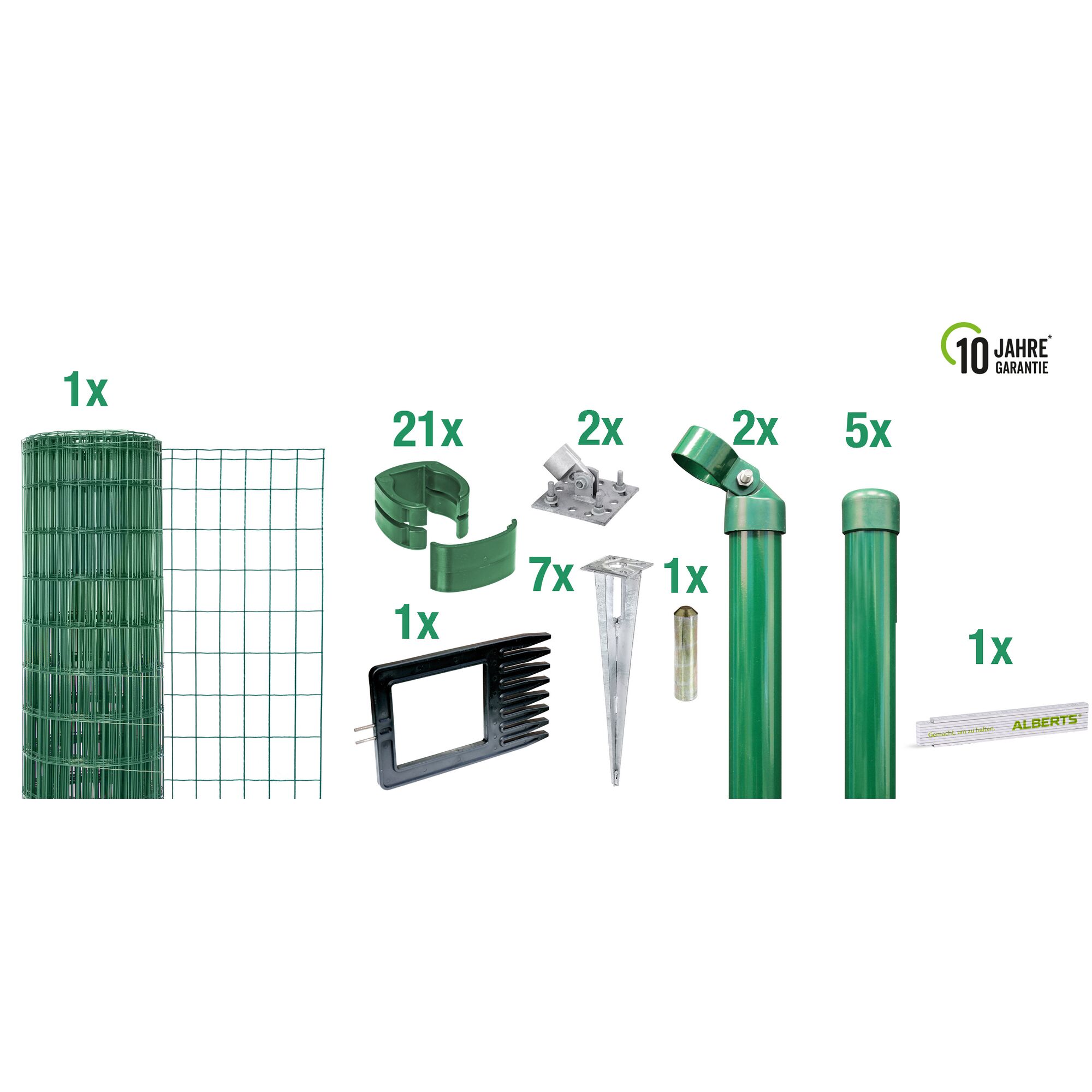 Grünes Doppelstabmatten-Set mit Zubehör