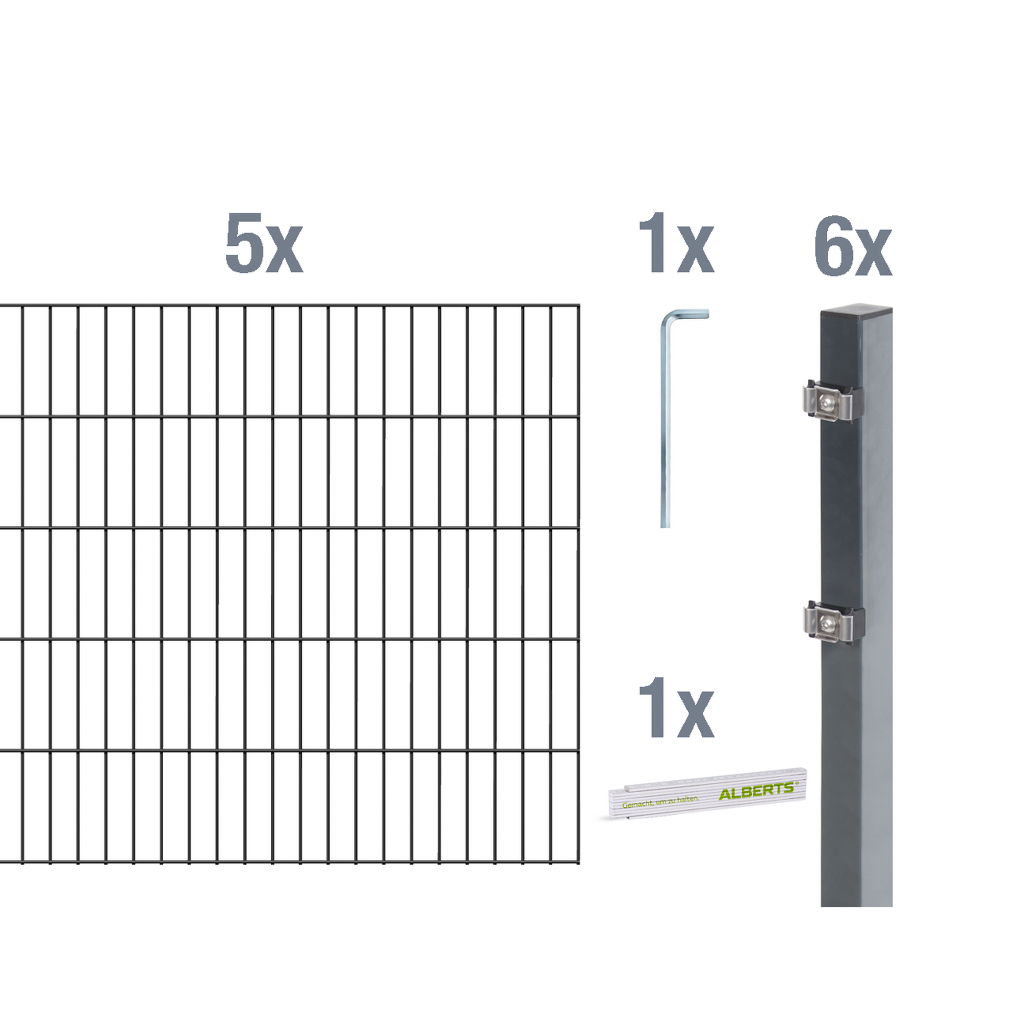 Doppelstabmatten-Set anthrazit 80 x 1000 cm + product picture