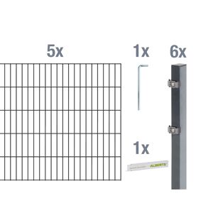 Doppelstabmatten-Set anthrazit 100 x 1000 cm