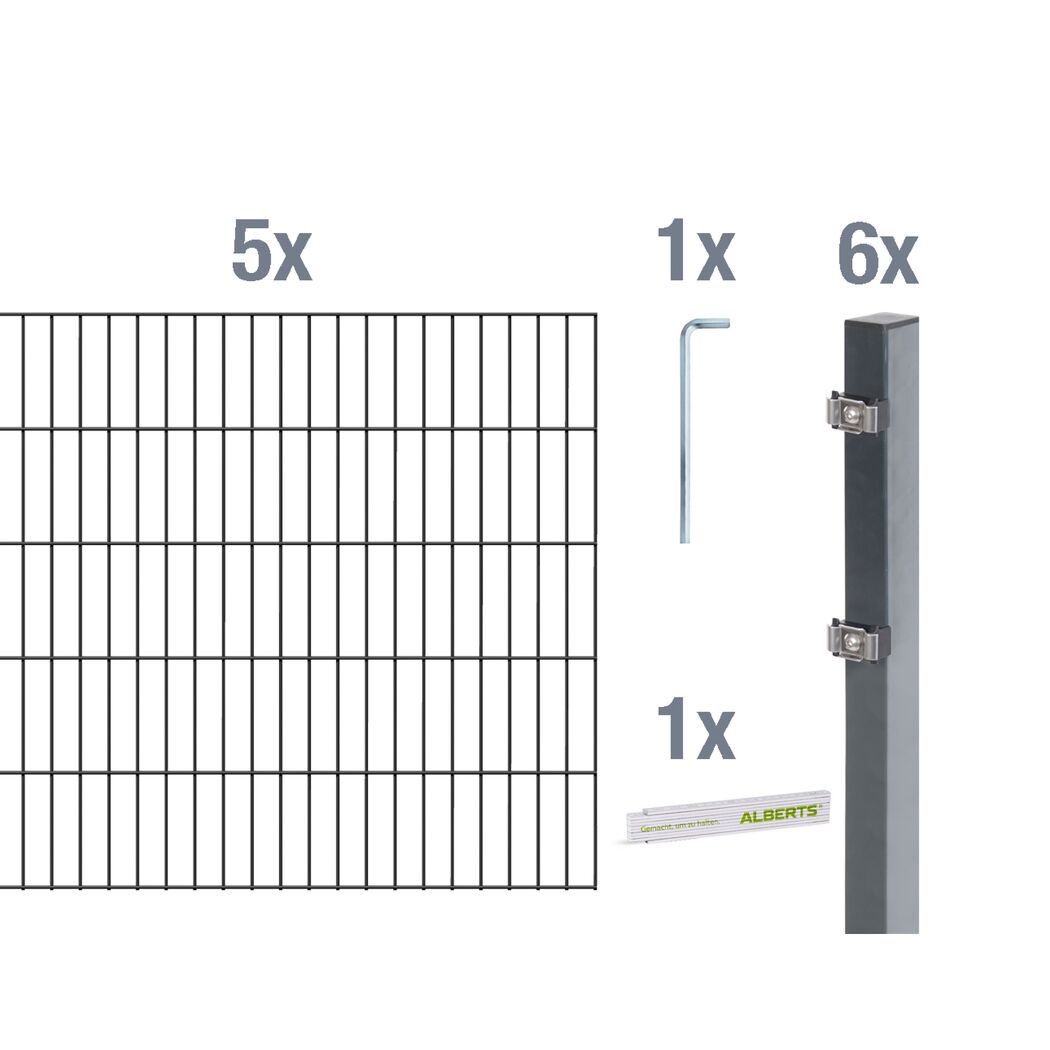 Zaun-Set mit 5 Matten und Zubehör