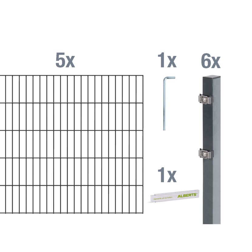 Zaun-Set mit 5 Matten und Zubehör