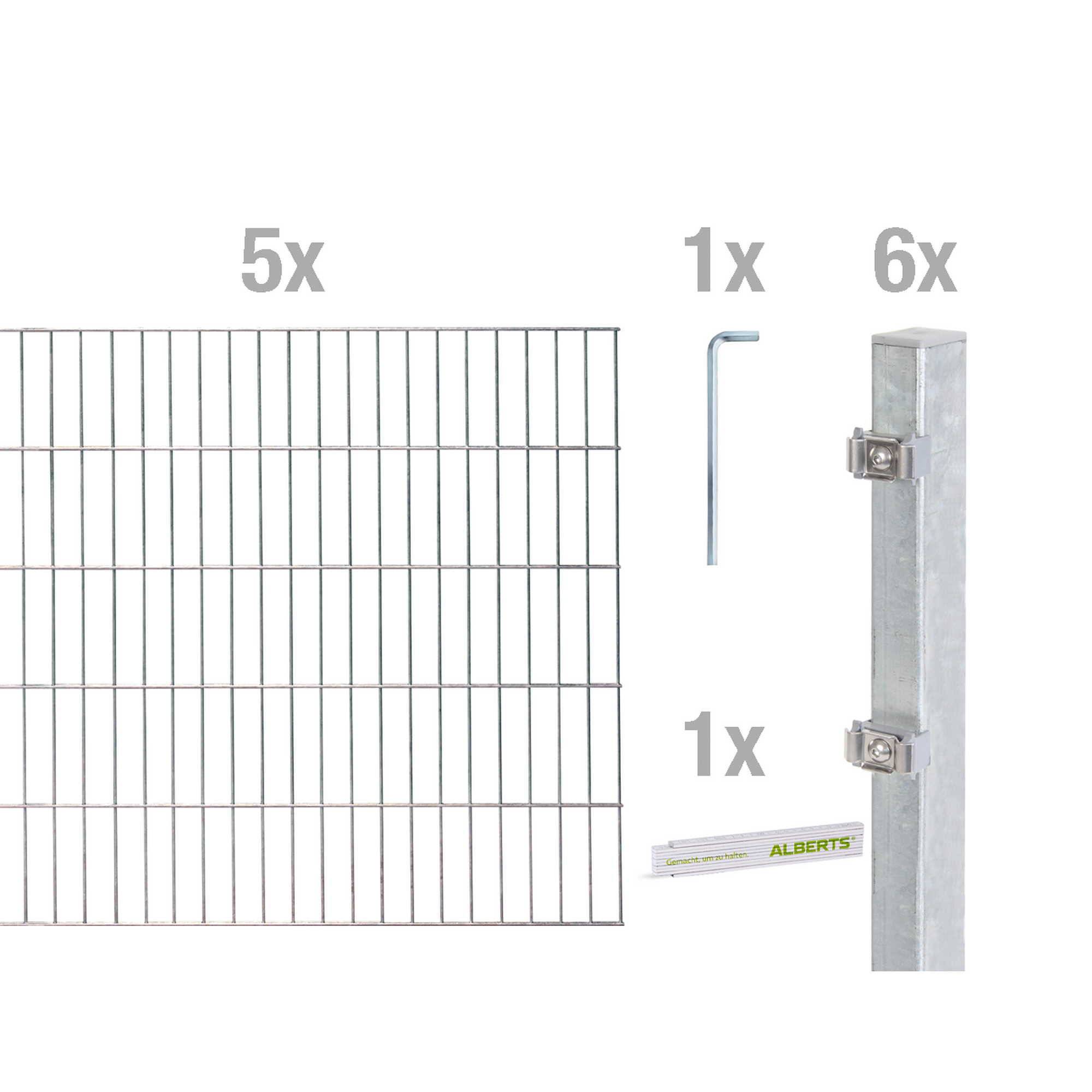 Doppelstabmatten-Set silbern 120 x 1000 cm + product picture