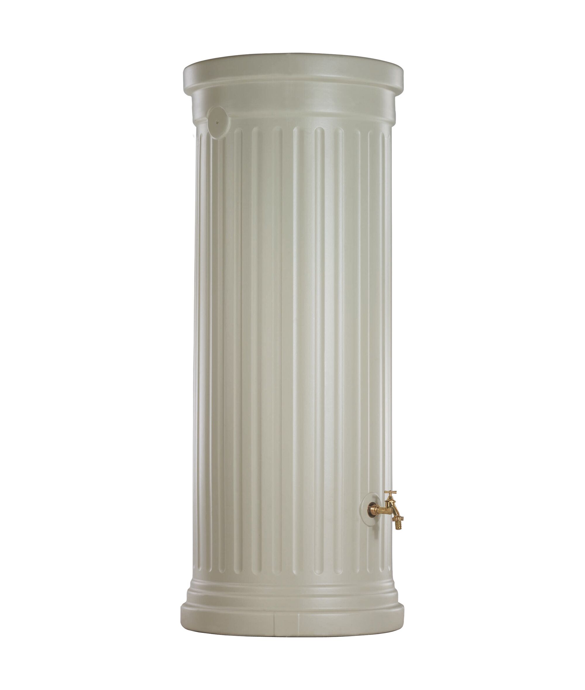 Steingrauer Säulentank mit Wasserhahn