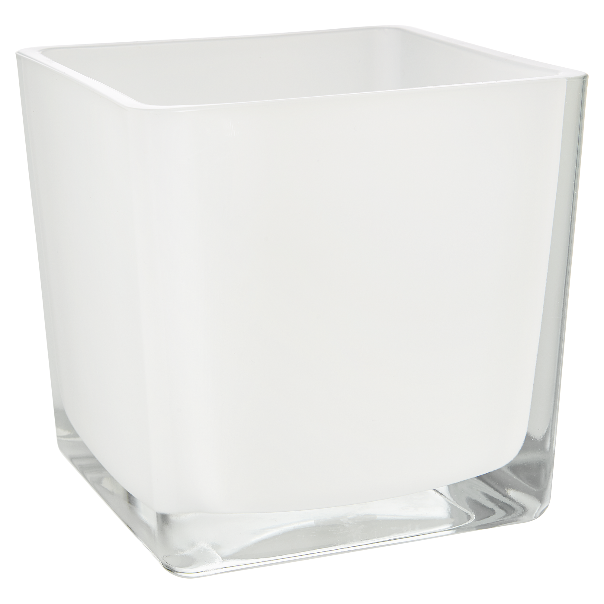 Weißer Glasübertopf Eckard 10 x 10 cm
