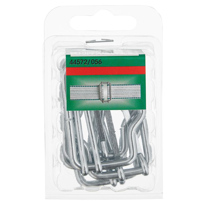 Fünf verzinkte Bandverbinder in Verpackung