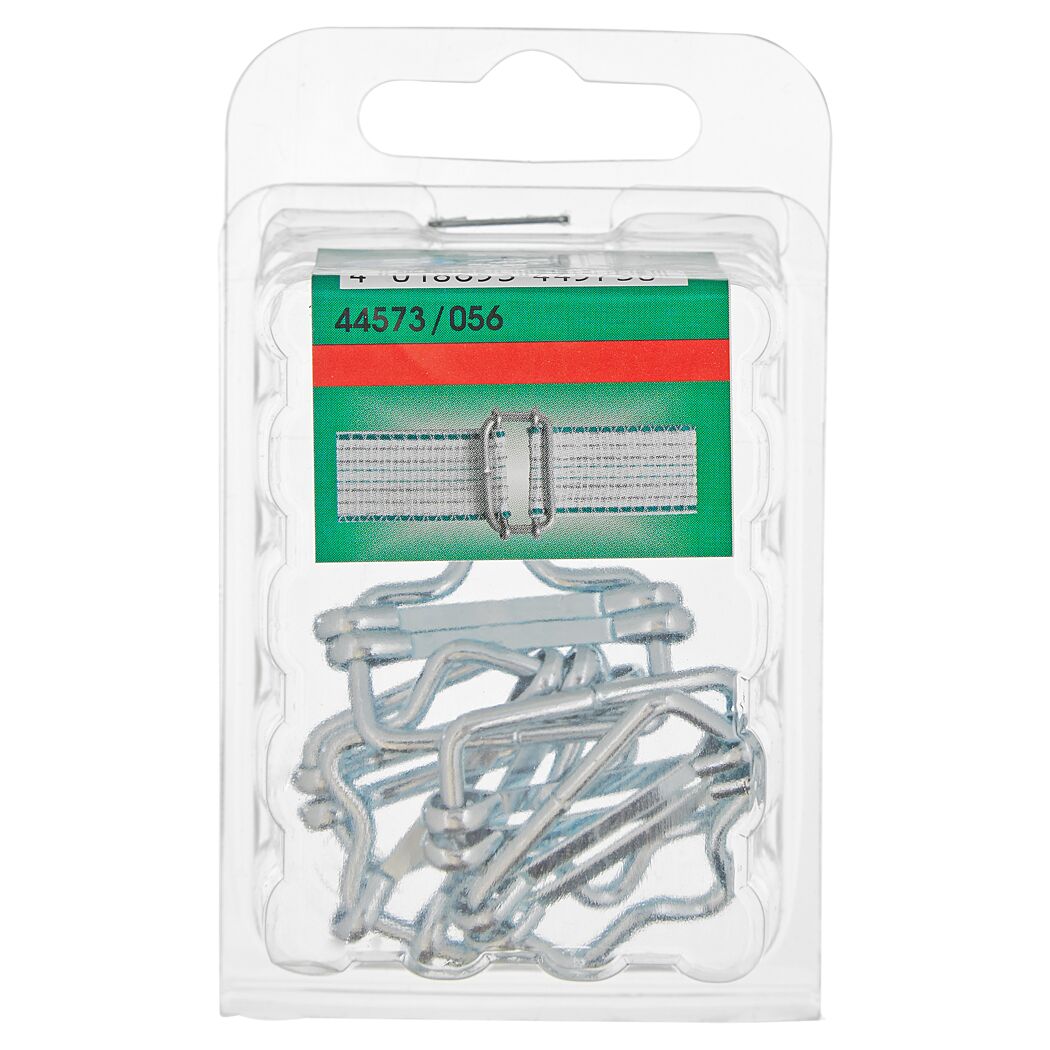 Fünf verzinkte Bandverbinder in Verpackung