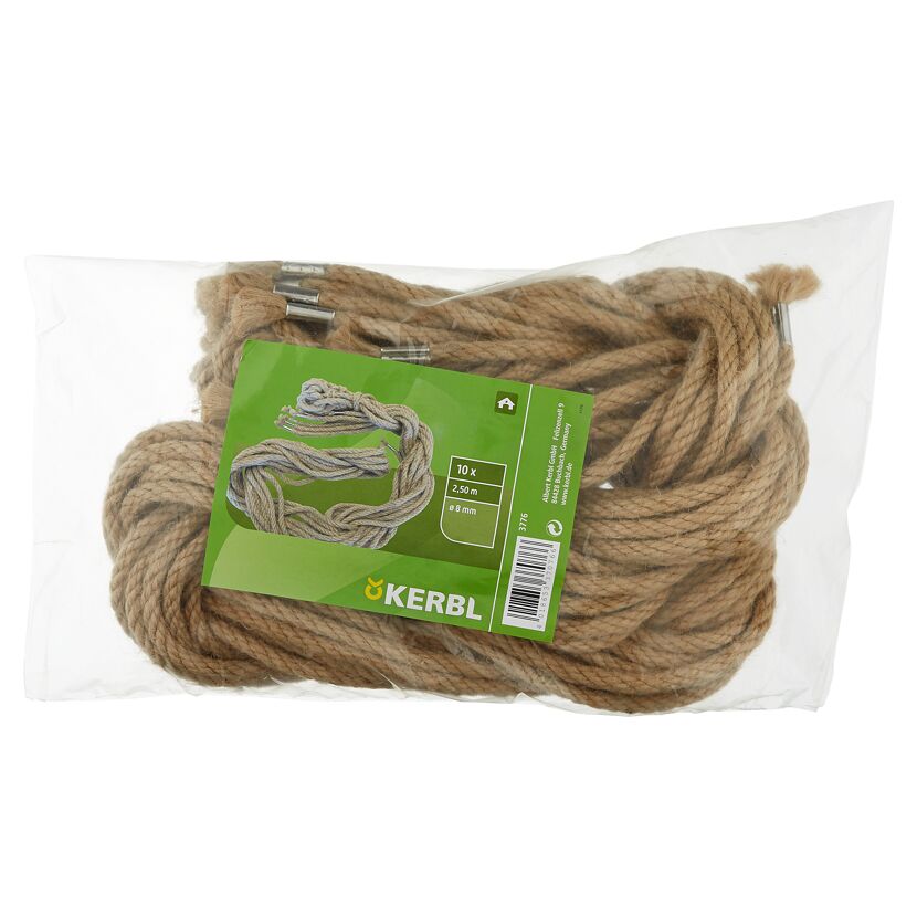 Kerbl Hanfbindestricke, 10 Stück, 8 mm x 2,50 m