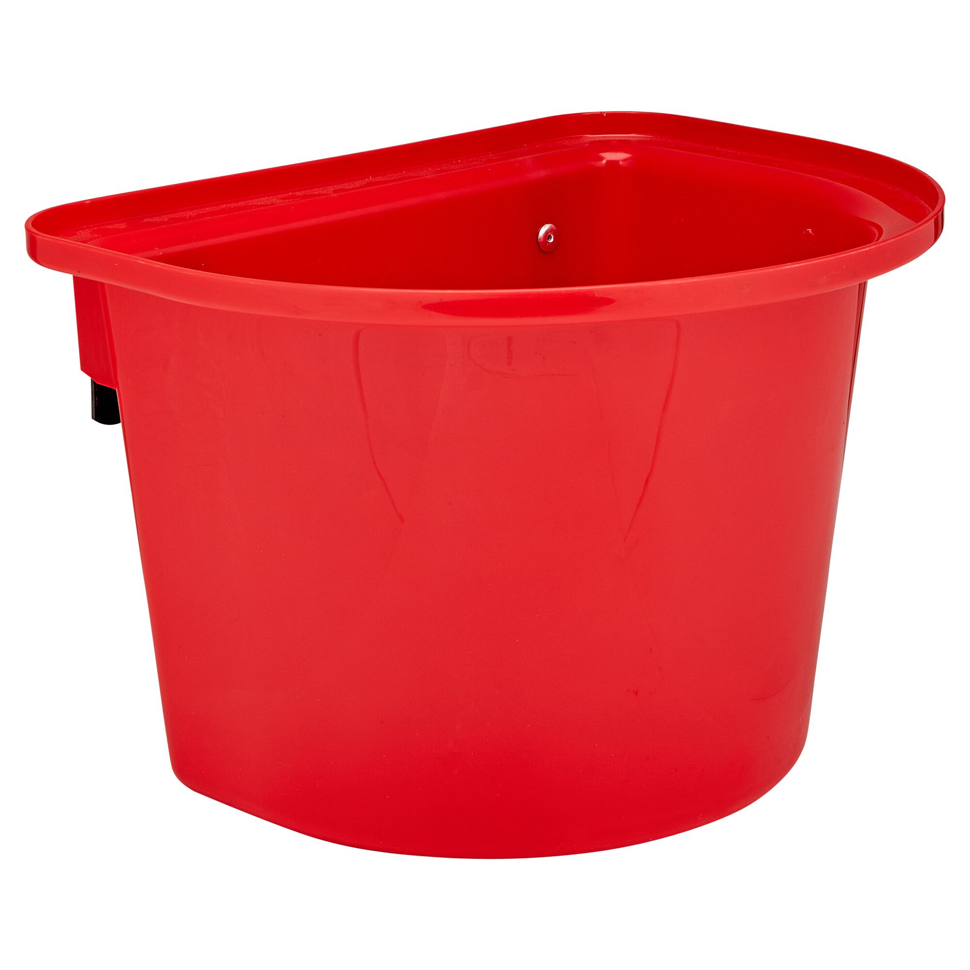 Rote Transportkrippe aus Kunststoff.