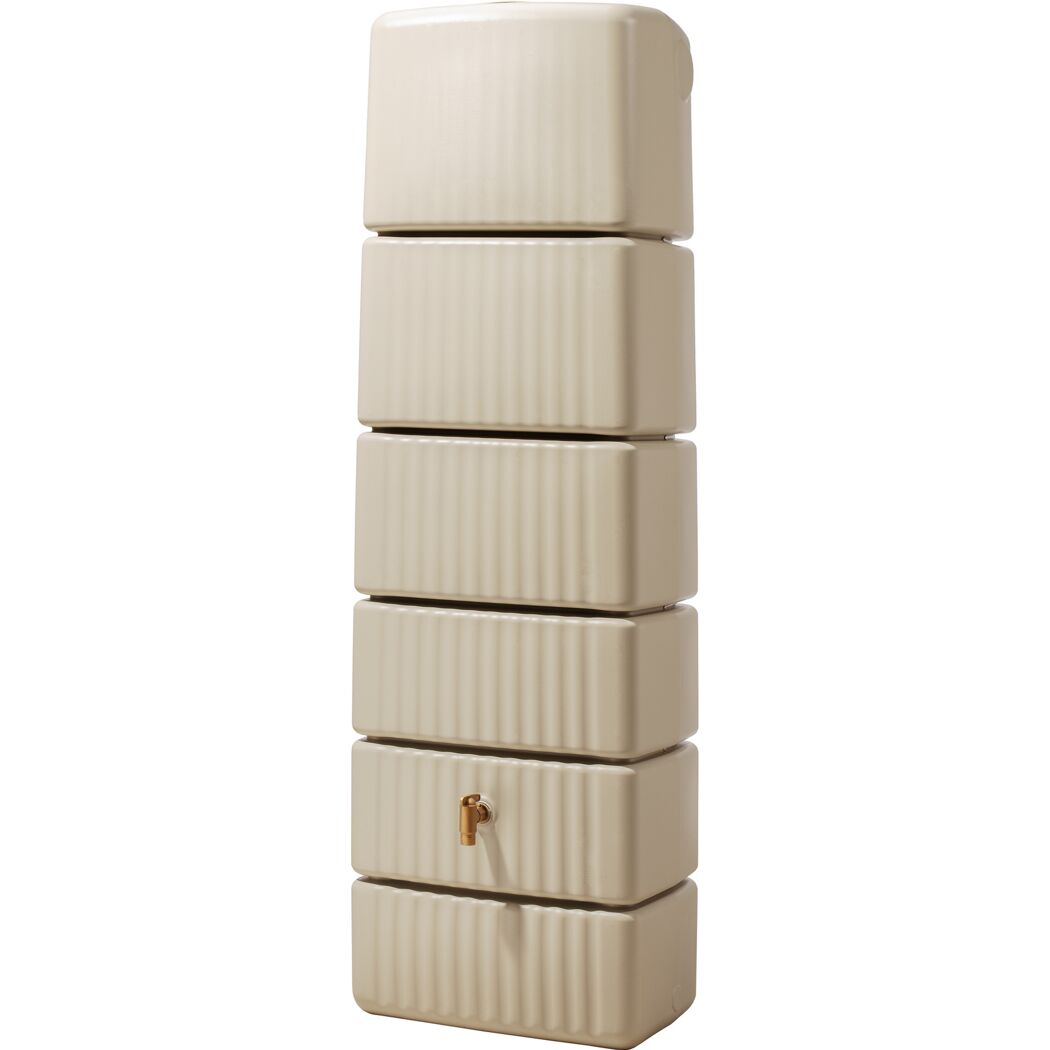 Beiger Wandtank Slim 330L mit Wasserhahn