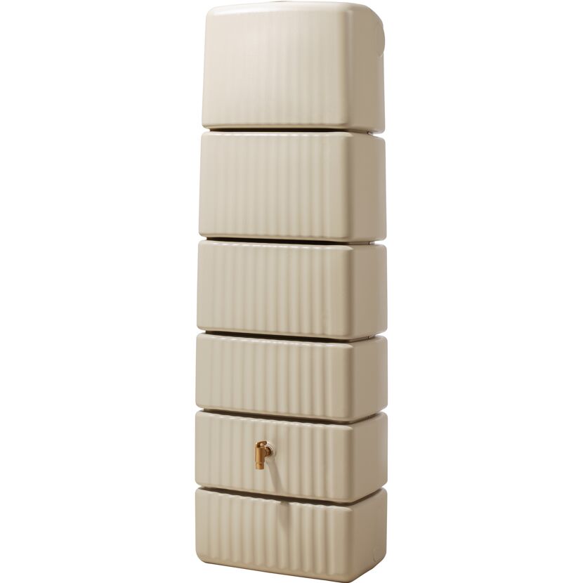 Beiger Wandtank Slim 330L mit Wasserhahn
