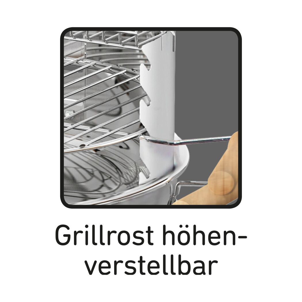 Holzkohlegrill Edelstahl Ø 39 x 77 cm