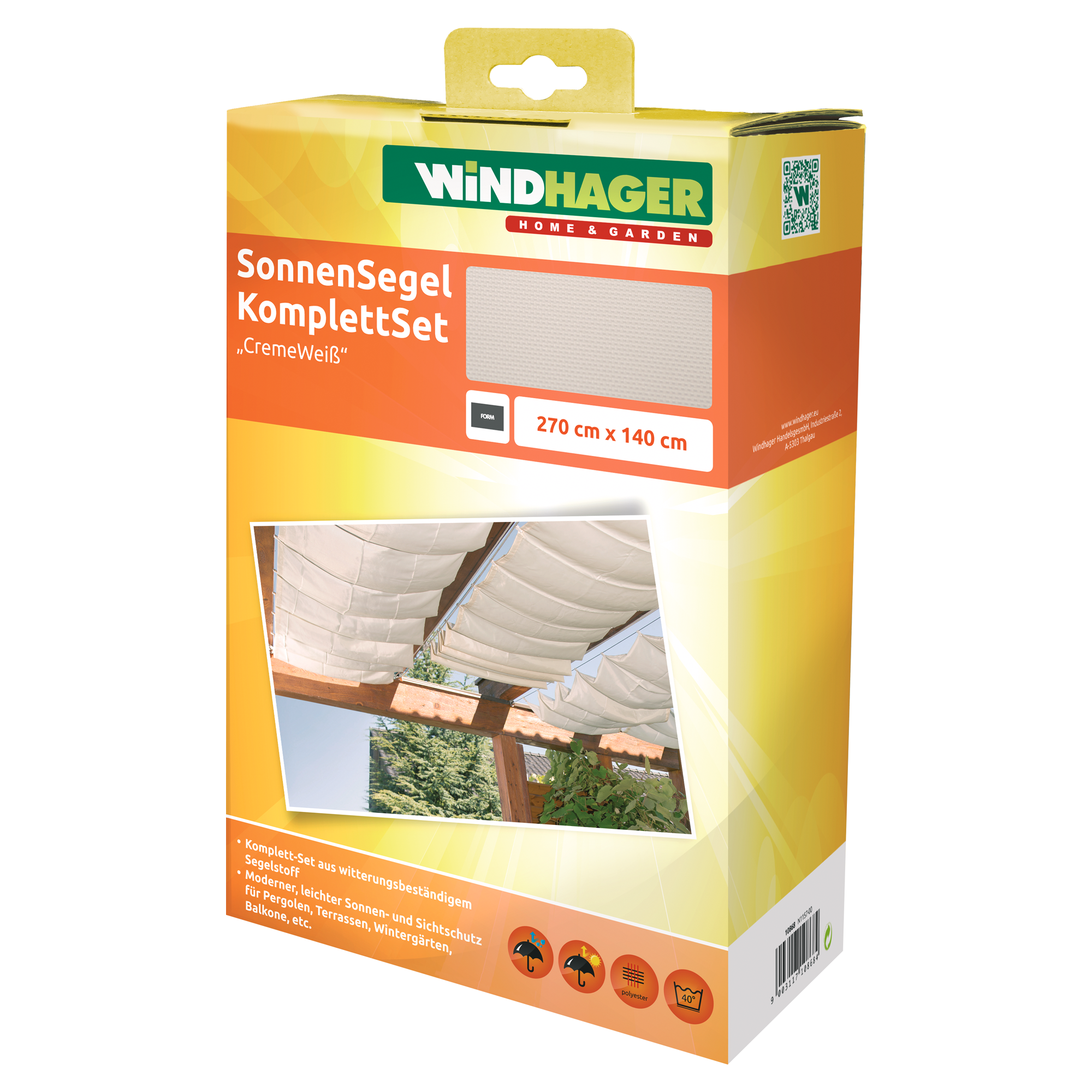 Sonnensegel-Set sand 270 x 140 cm + product picture
