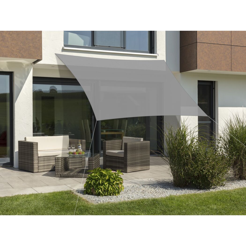 Sonnensegel Teneriffa grau über Terrasse