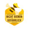Schild mit Biene: Nicht bienengefährlich