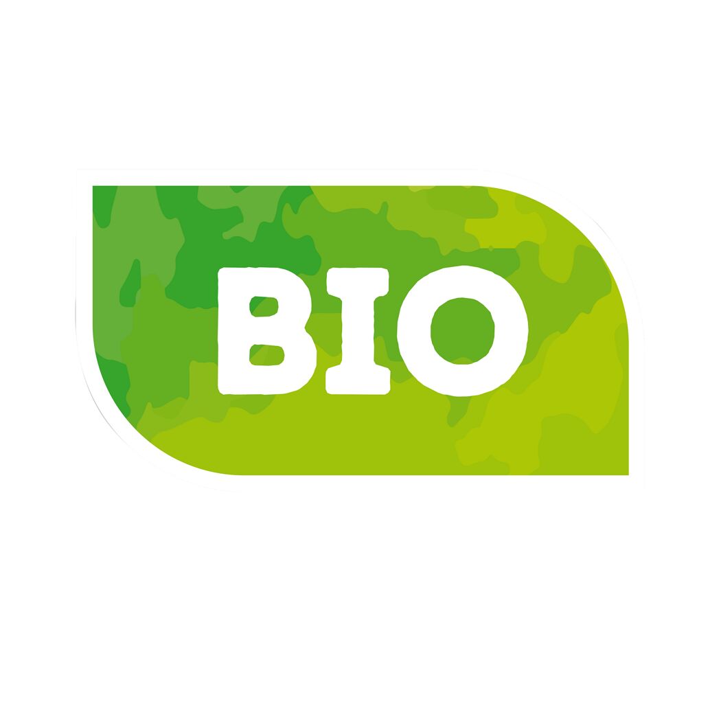 Bio-Siegel in grün auf weißem Hintergrund.