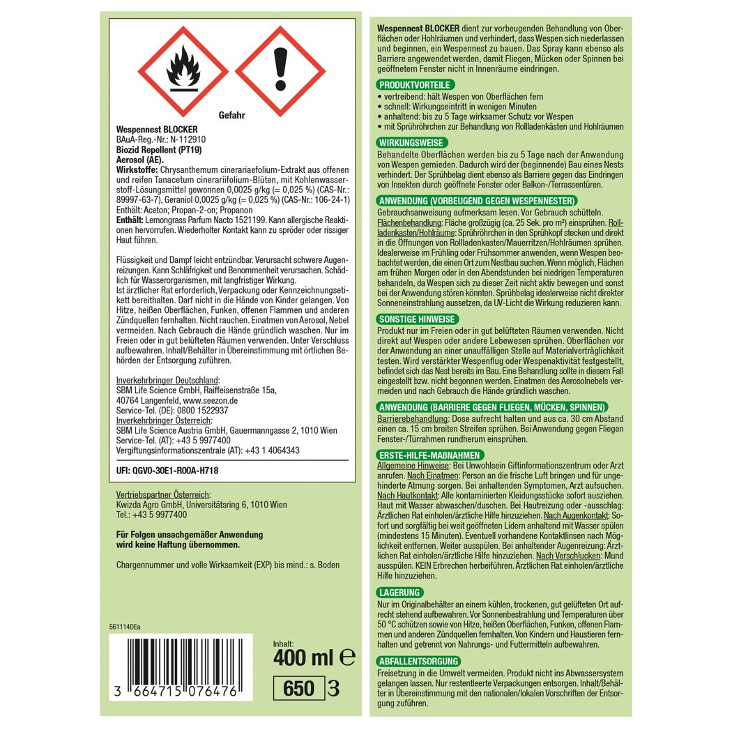 Wespennest Blocker 400 ml