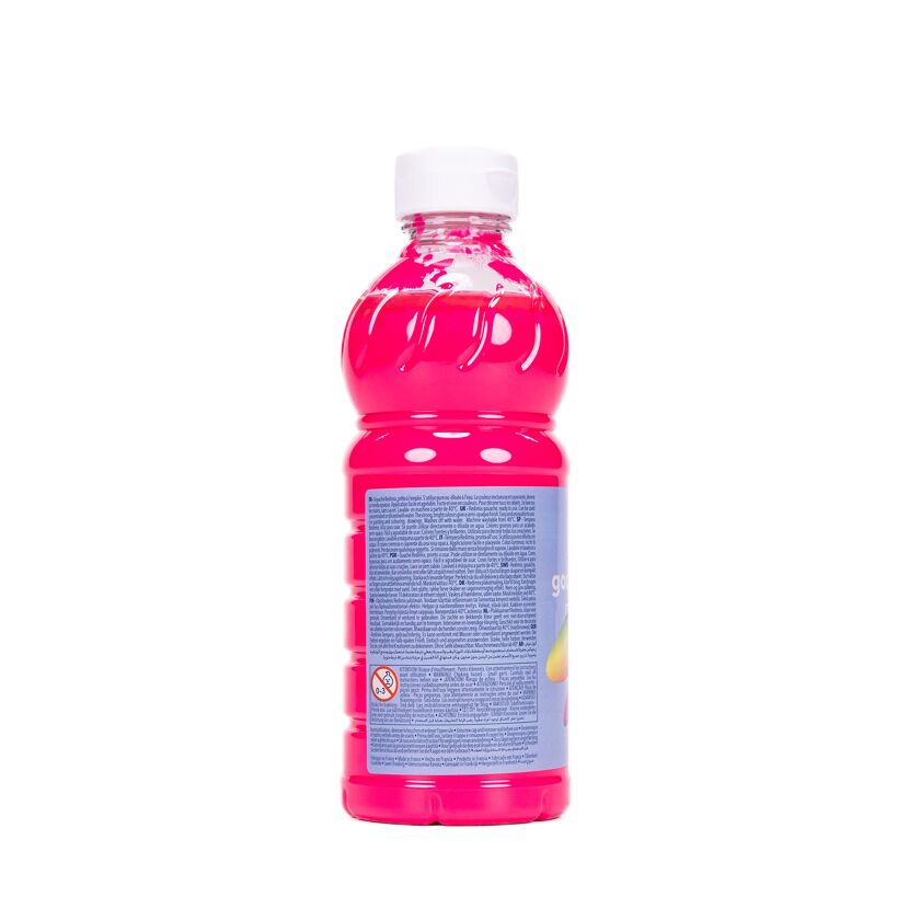 Flasche mit pinker Gouache-Farbe