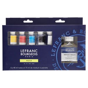 Lefranc Bourgeois Ölfarben Set 5 x 40 ml + Malmedium 75 ml