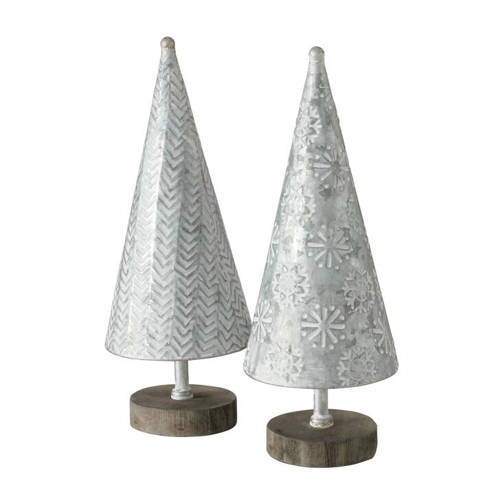 Dekoaufsteller Tannenbaum 'Finno' silber Ø 14 x 38 cm