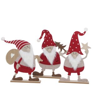 Dekofigur Weihnachtsmann 'Bolle' rot/grau 48 cm