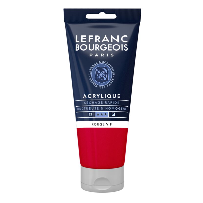 Tube rote Acrylfarbe