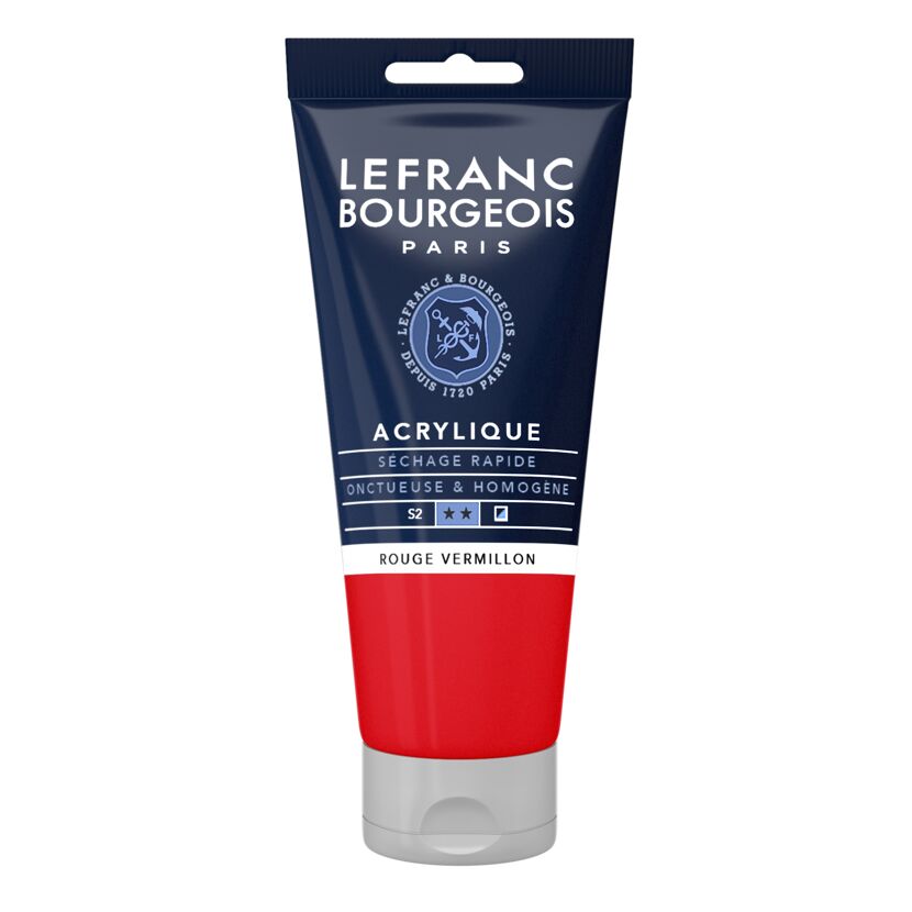 Tube rote Acrylfarbe