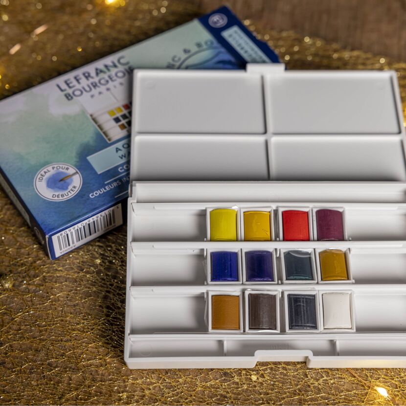 Aquarellkasten mit 12 Farben