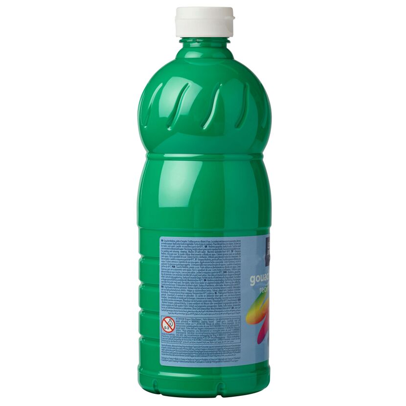 Grüne Temperafarbe in Flasche