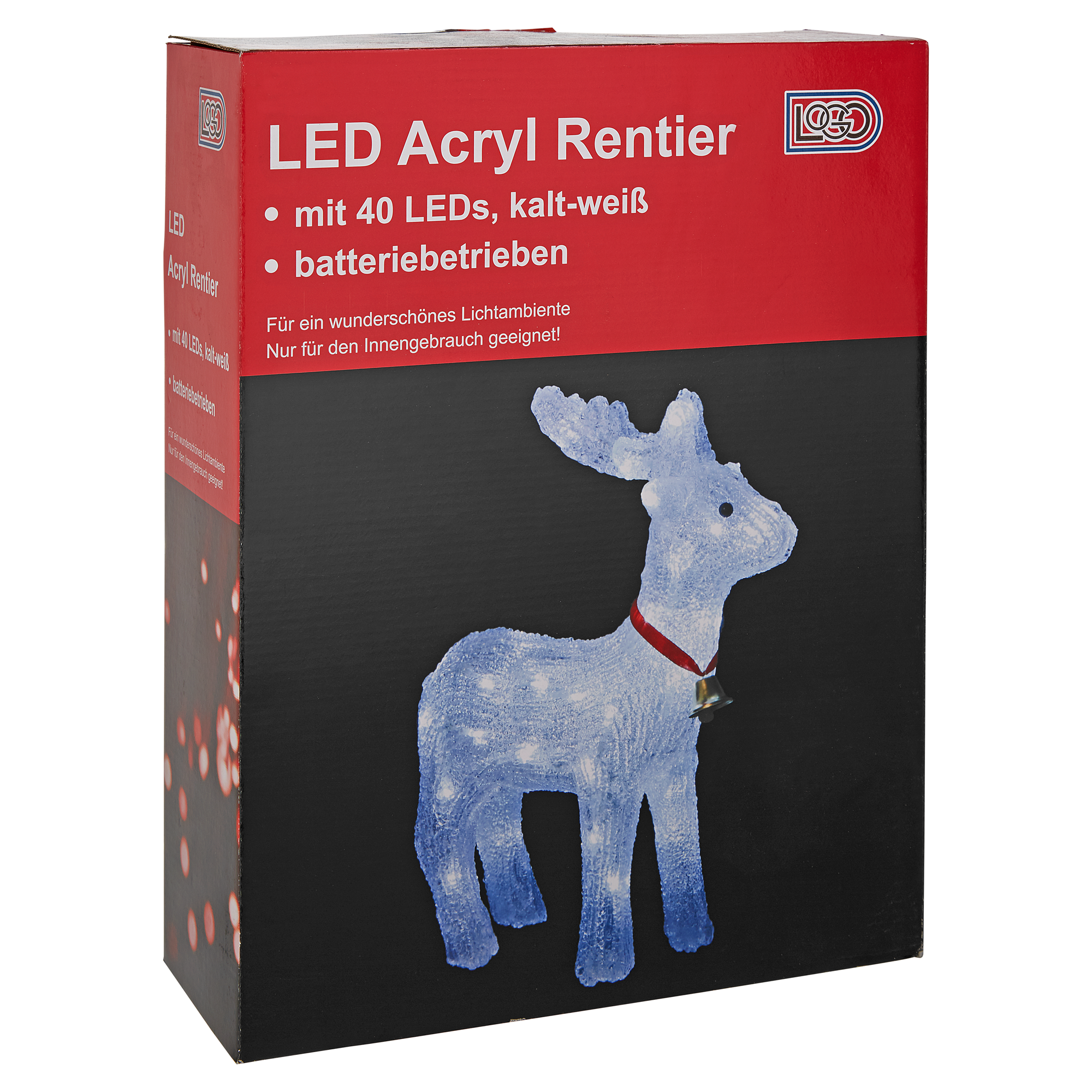 Weihnachtsbeleuchtung LED-Rentier Acryl 35 cm + product picture