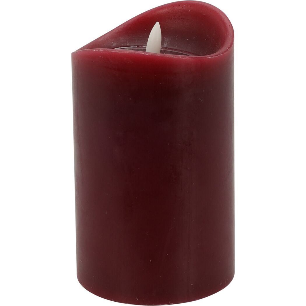 LED Kerze 9x15cm Bordeaux